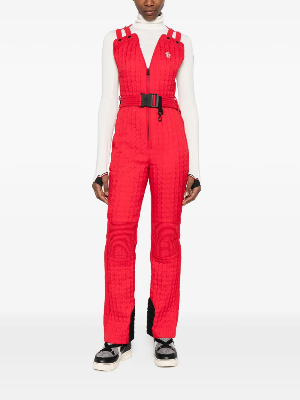  Moncler Grenoble Textured Belted Jumpsuit 