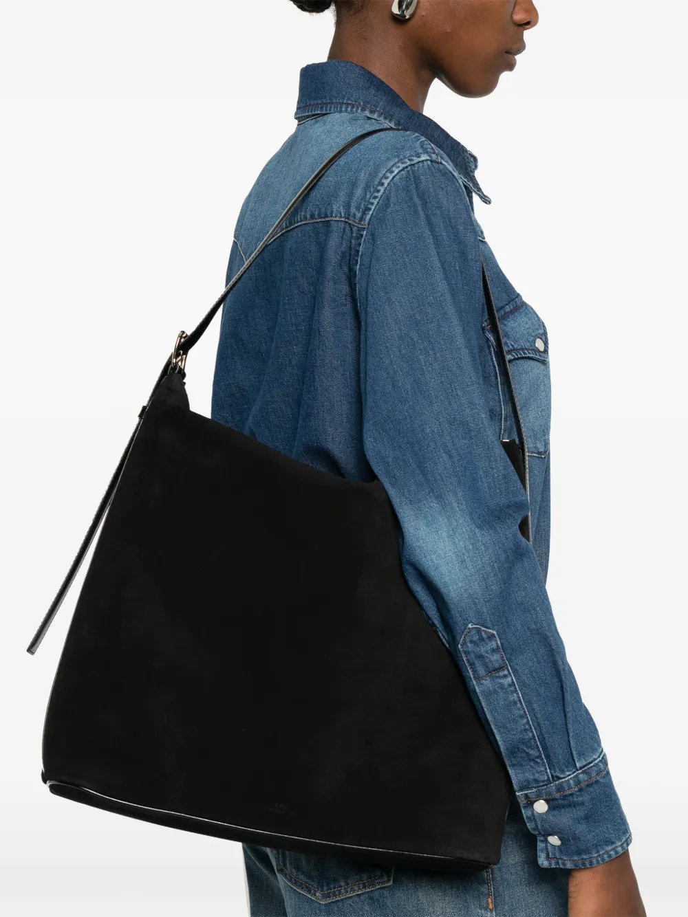 A.P.C. adjustable-strap zip shoulder bag - Zwart