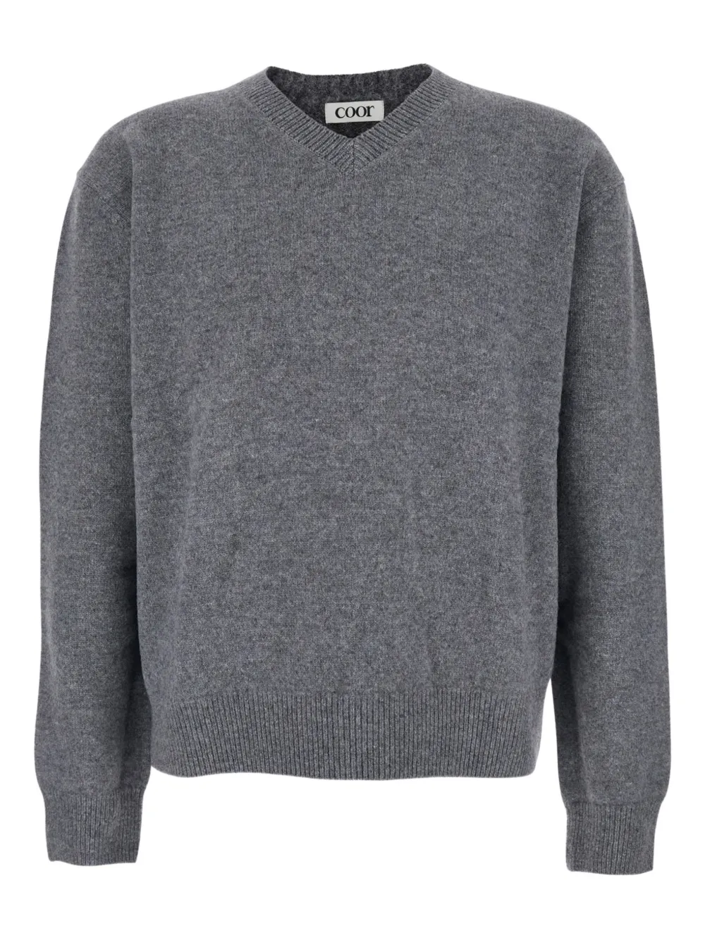 COOR ロングスリーブ Vネックセーター | グレー | Image 1
