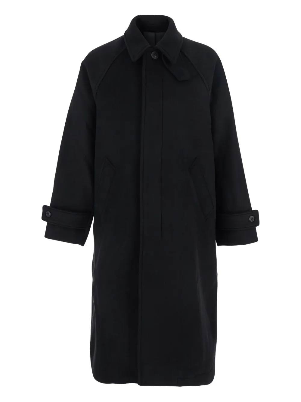 COOR wide-collar buttoned coat - Nero
