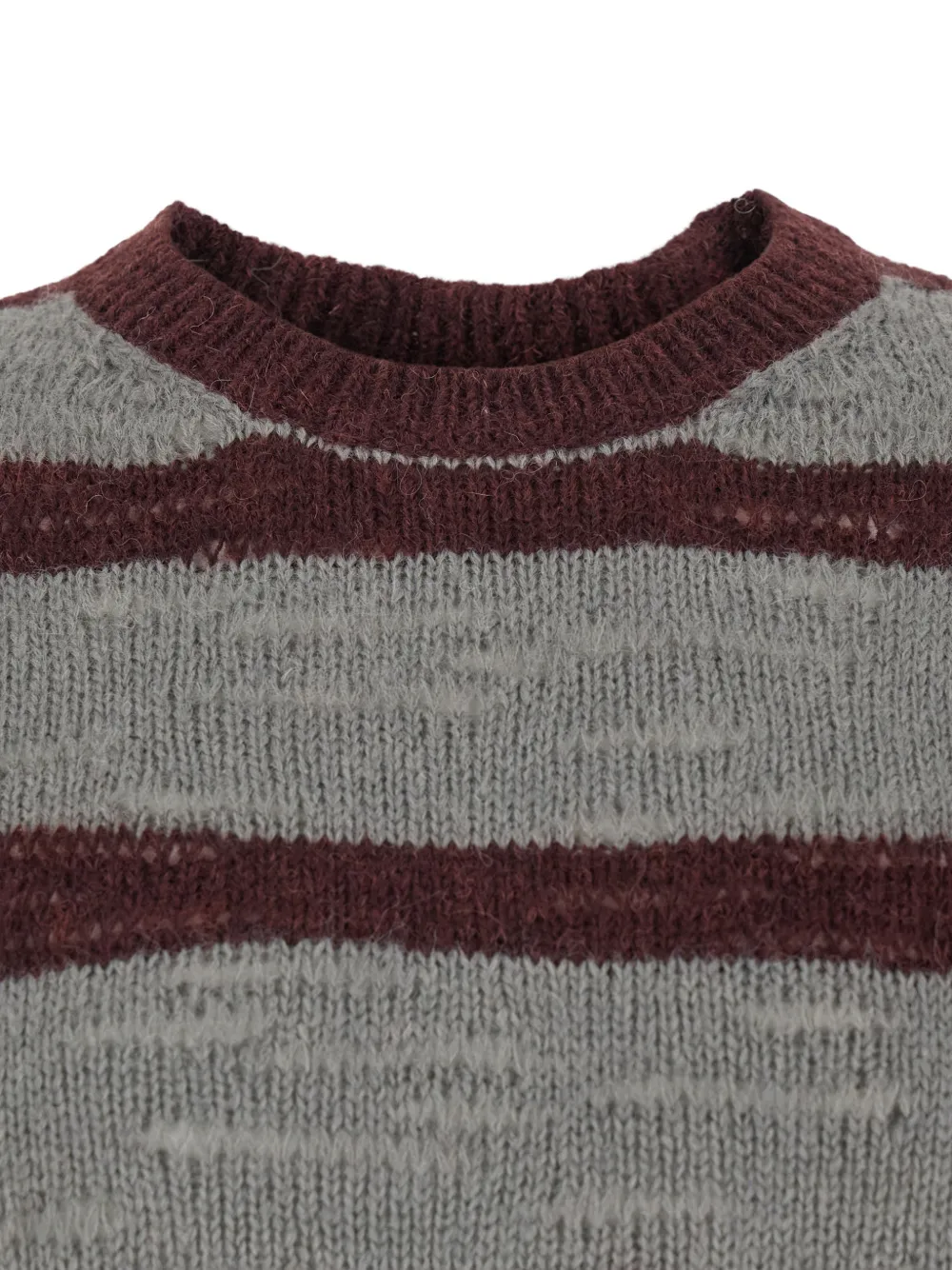  Coor Striped Crew-neck Sweater - Grey 