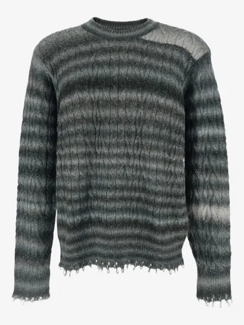 Won Hundred fringed striped crew-neck sweater