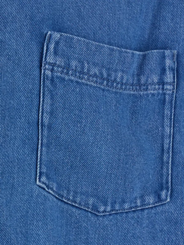 Won Hundred Zayne Denim Zip Shirt | Blue | FARFETCH AO