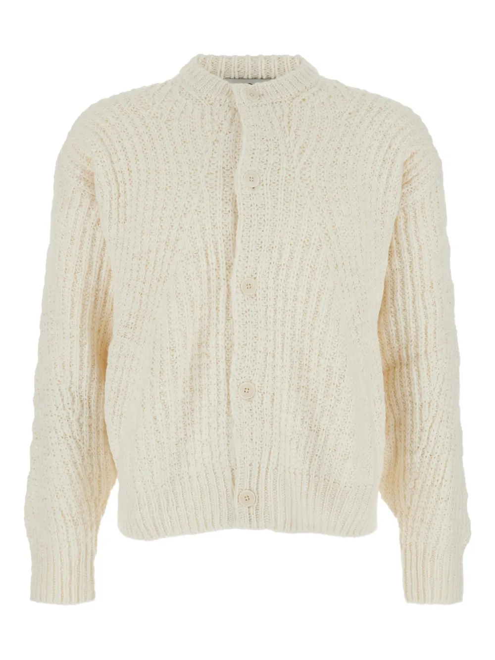 COOR ribbed-trims crew-neck cardigan - Toni neutri