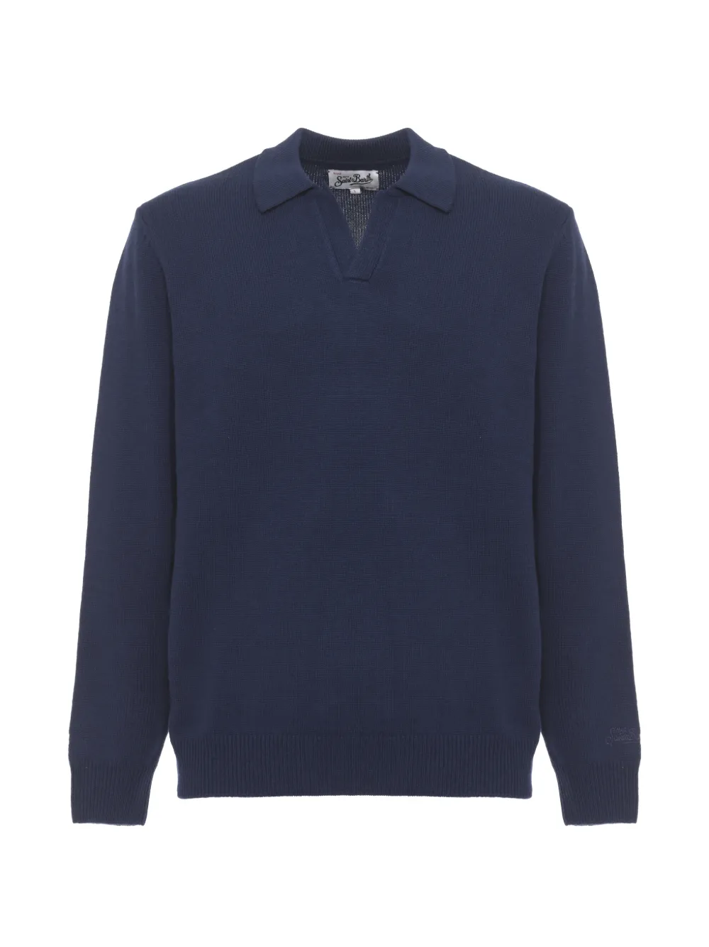 Mc2 Saint Barth Collar Long-sleeve Polo Shirt In Blue