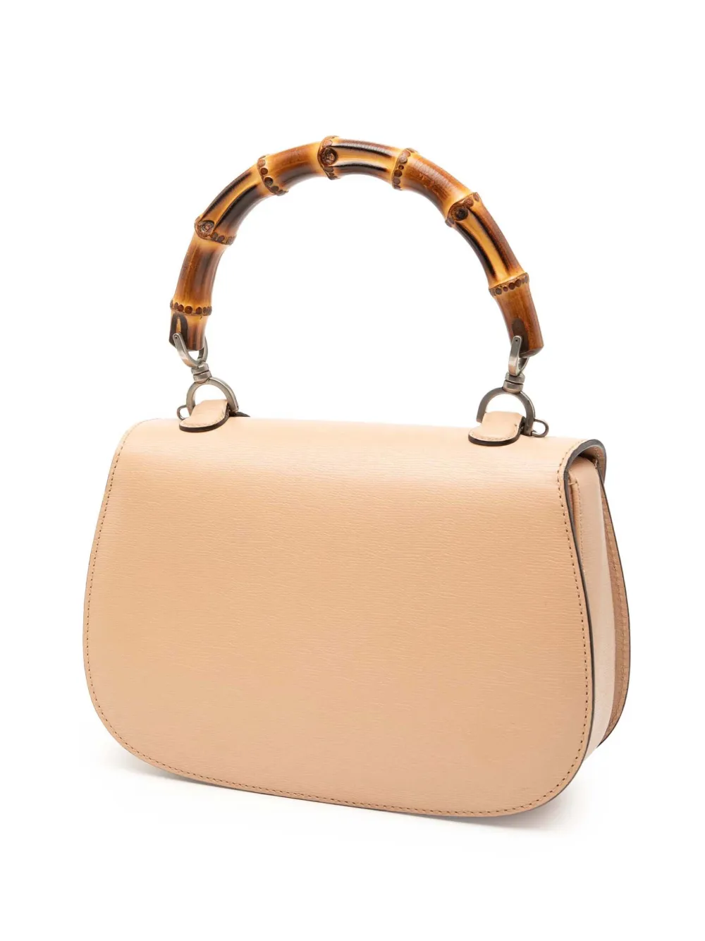 Pre-owned Gucci 2000-2015 Calfskin Bamboo Night Satchel In Brown