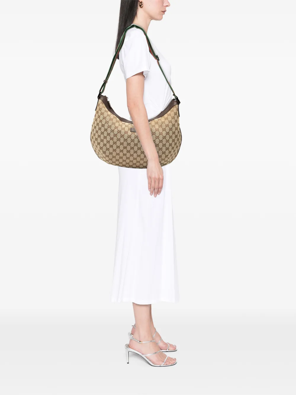 Gucci Pre-Owned 2000-2015 GG Canvas Web Half Moon crossbody bag | Pre-Owned | Image 2