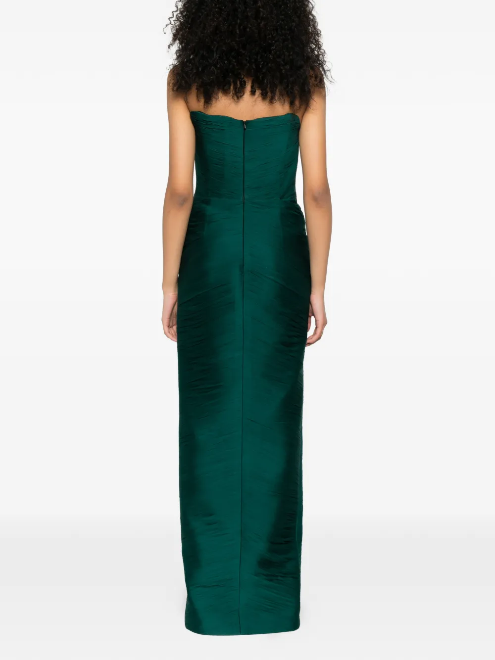M.Marquise Andrea strapless maxi-jurk met ruches Groen