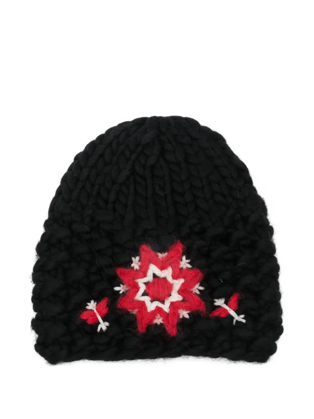 Moncler Grenoble star-appliqué beanie - Nero