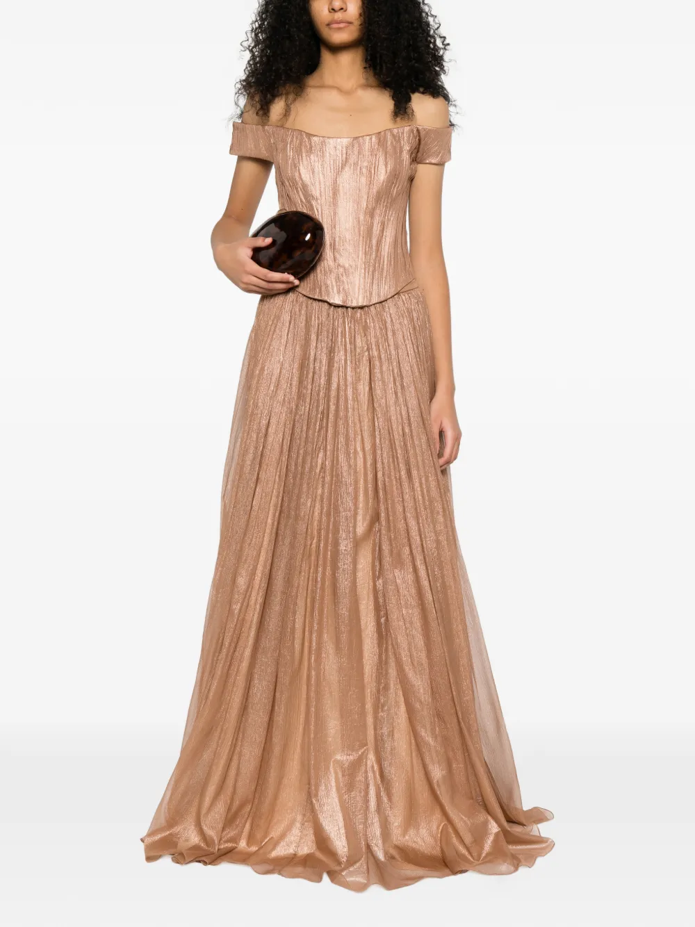 M.Marquise Miriam pleated maxi skirt - Bruin