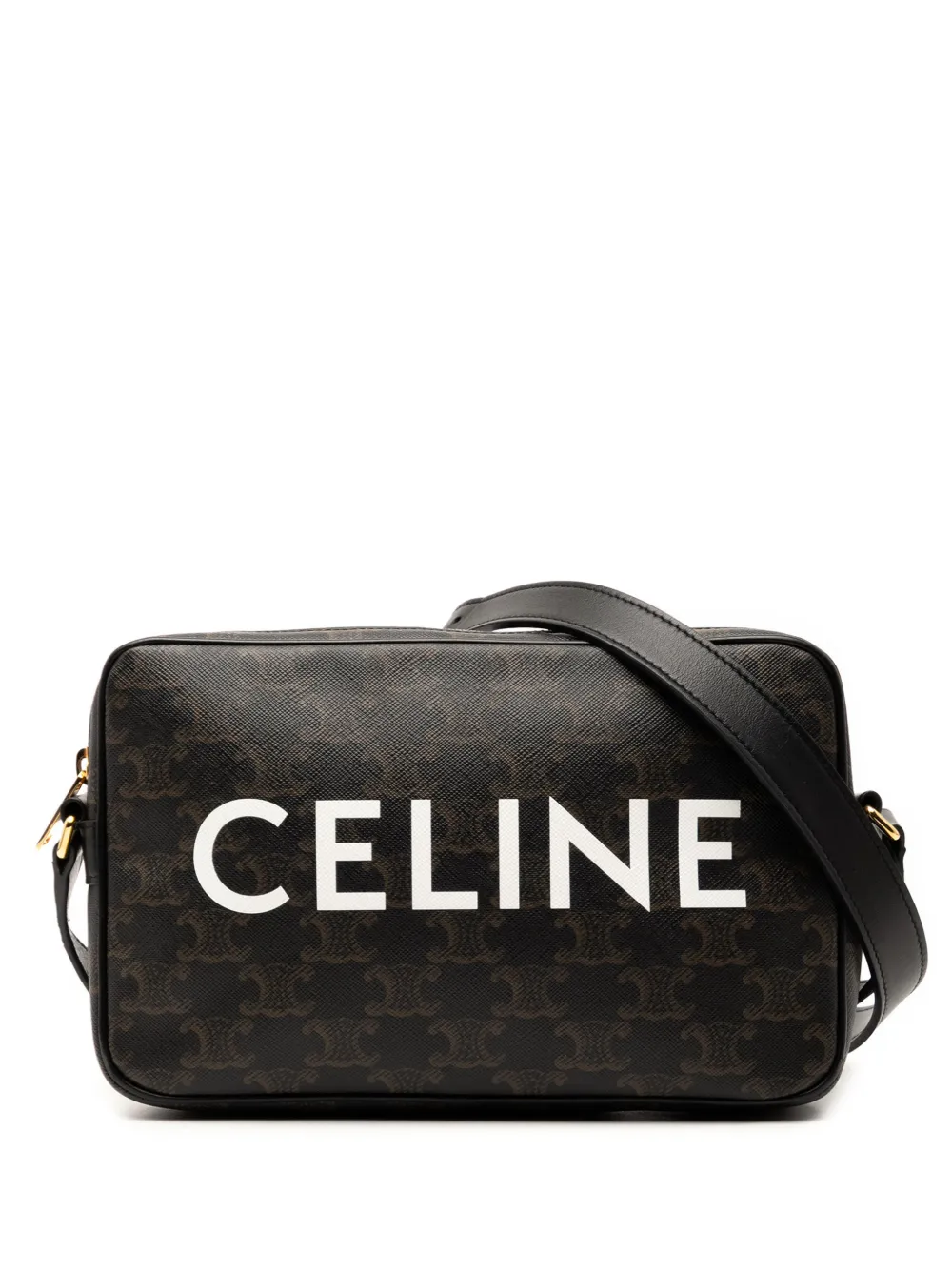 Celine Pre-Owned Borsa a tracolla Triomphe media in tela cerata con logo 2023 | marrone | Image 1