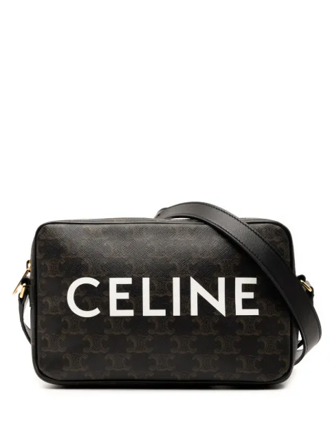 Celine Pre-Owned 2023 Medium Triomphe Coated Canvas Logo crossbody bag