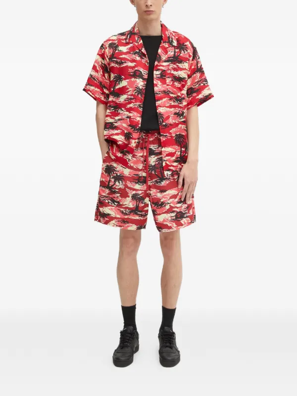 A BATHING APE® palm-print Pocket Shirt | Red | FARFETCH ID