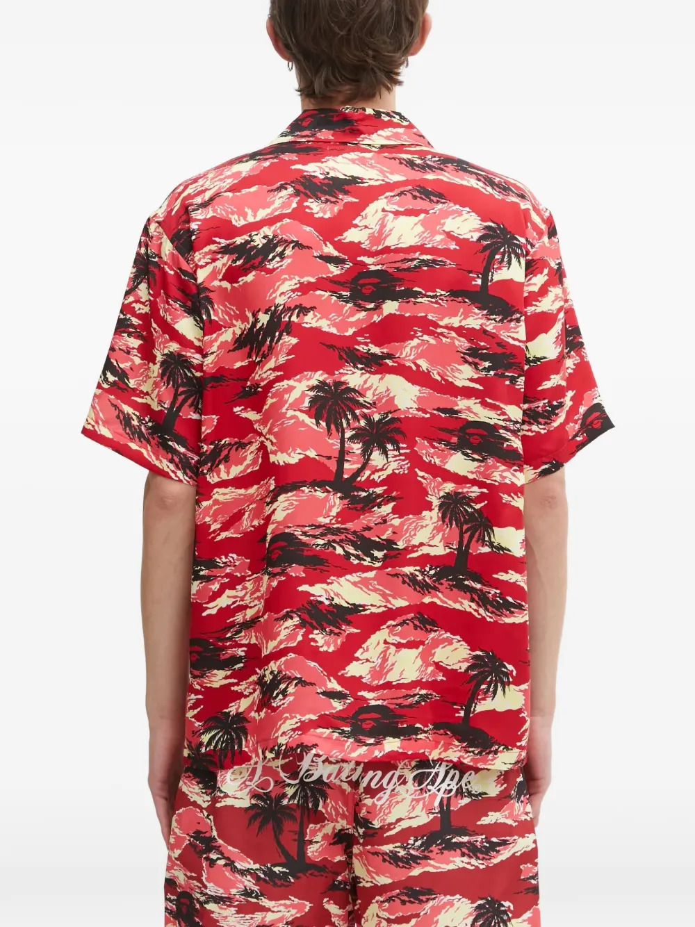 A BATHING APE Overhemd met palmprint en zak Rood