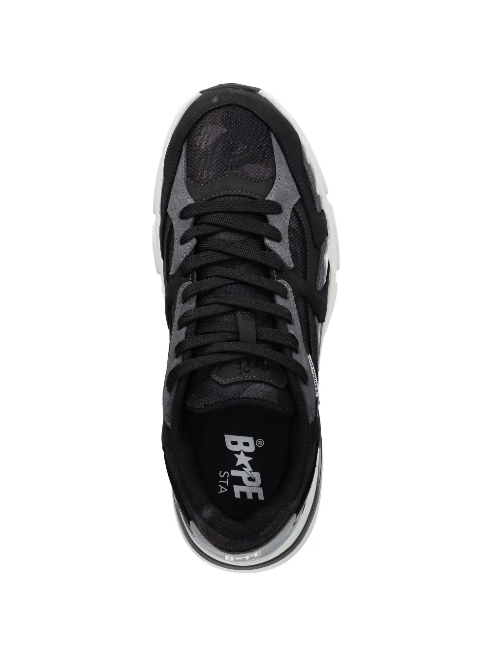 A BATHING APE Shark Sta #1 sneakers met vlakken Zwart