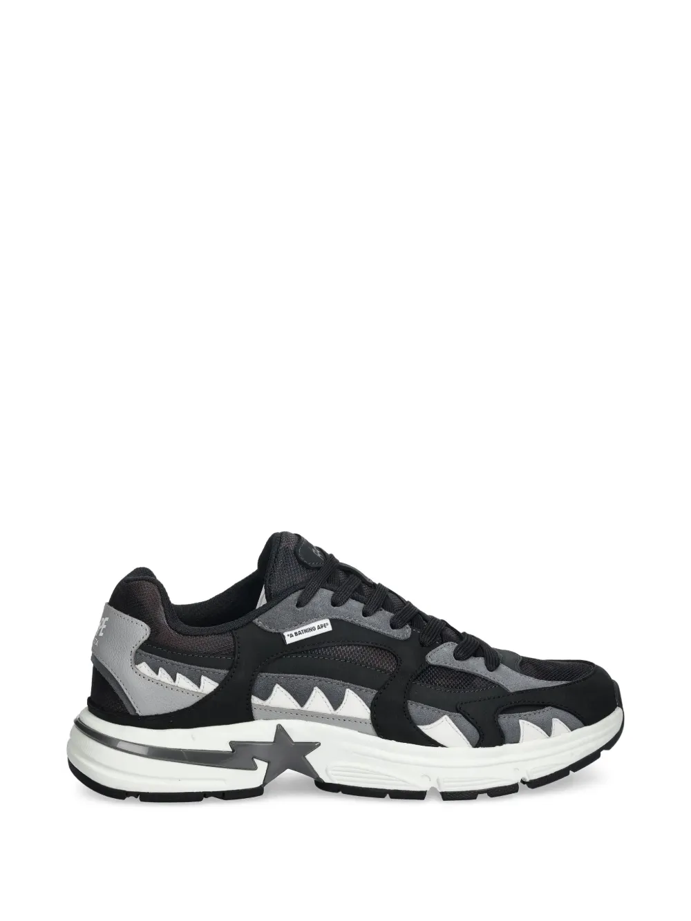 A BATHING APE® Shark Sta #1 panelled sneakers – Black