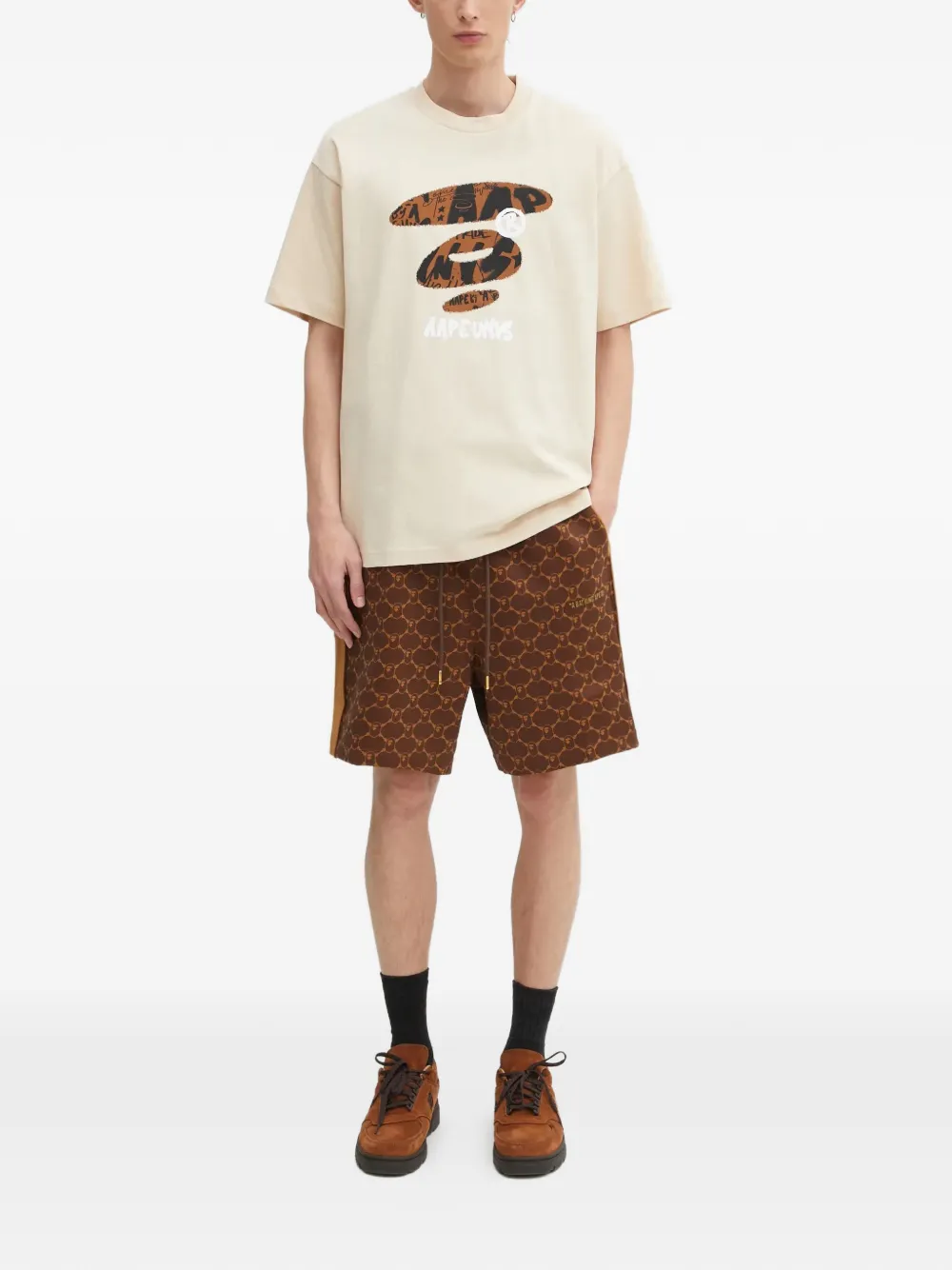 A BATHING APE® printed side-stripe shorts | Track & Running Shorts | Image 2