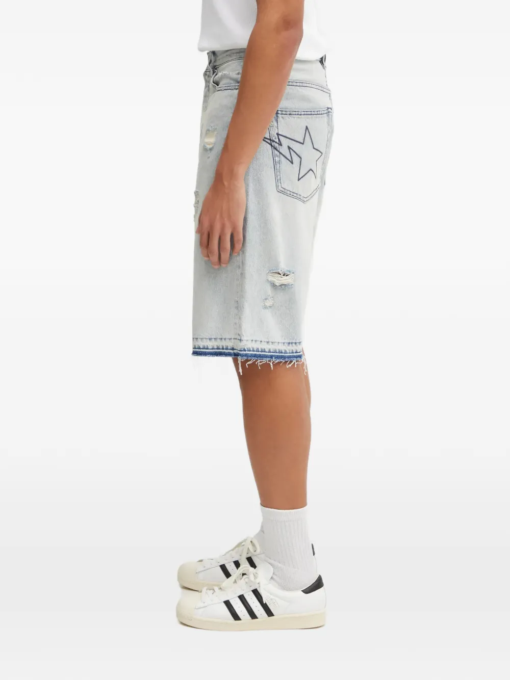  A Bathing Ape® Destroyed Sta Shorts - Blue 
