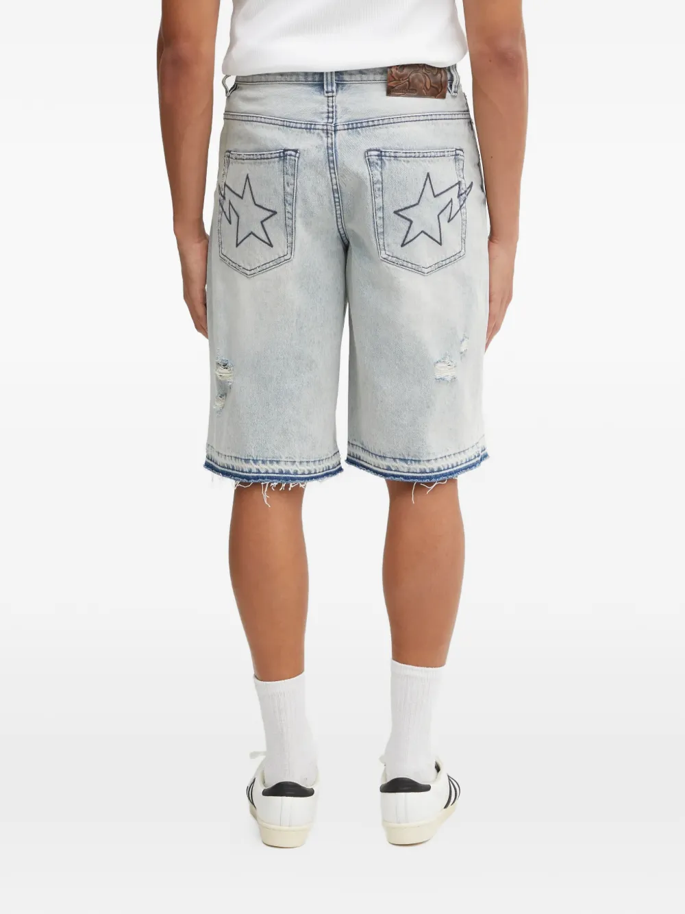 A BATHING APE Destroyed Sta shorts Blauw