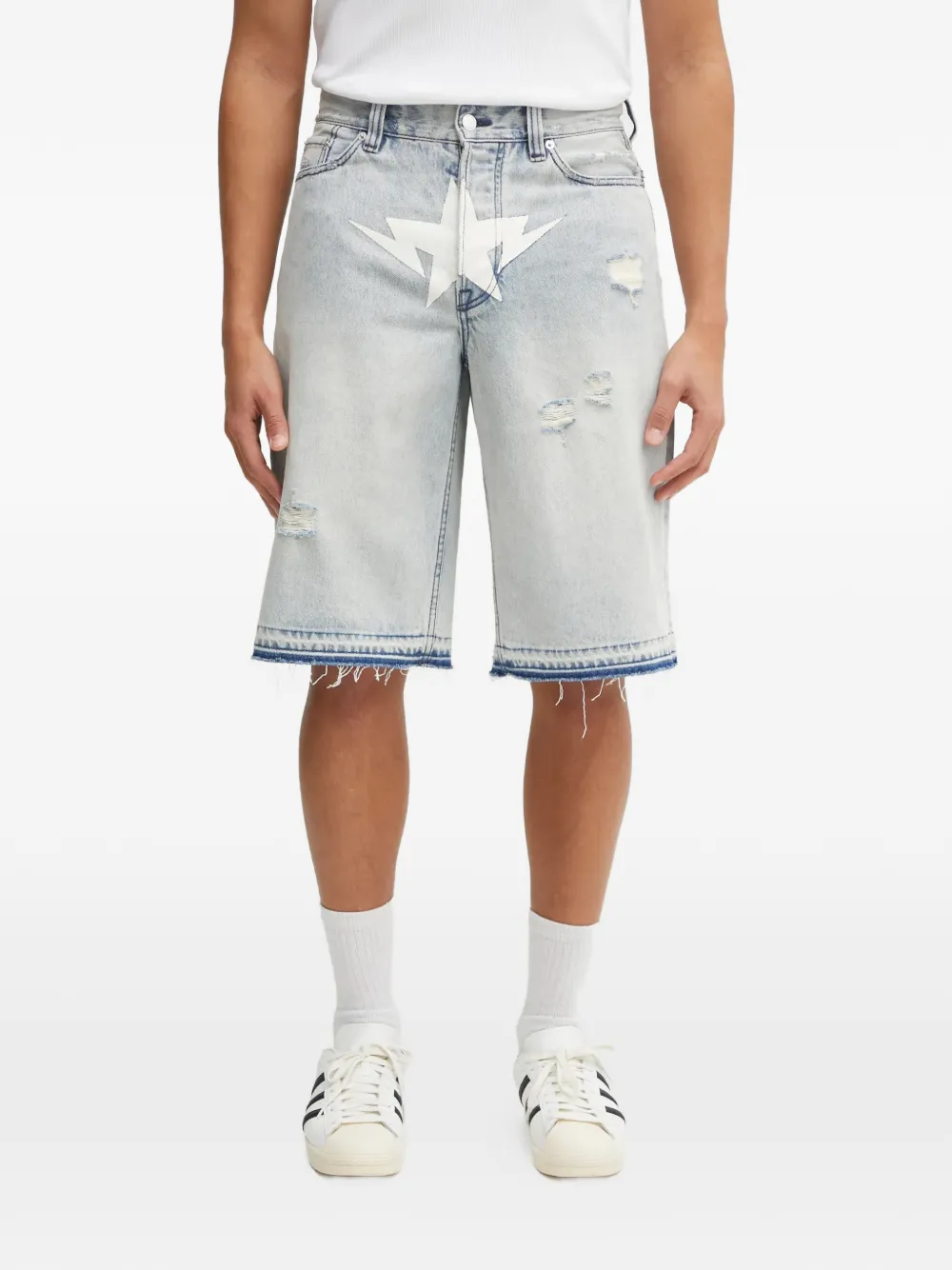 A BATHING APE® Destroyed Sta shorts | azul | Image 1