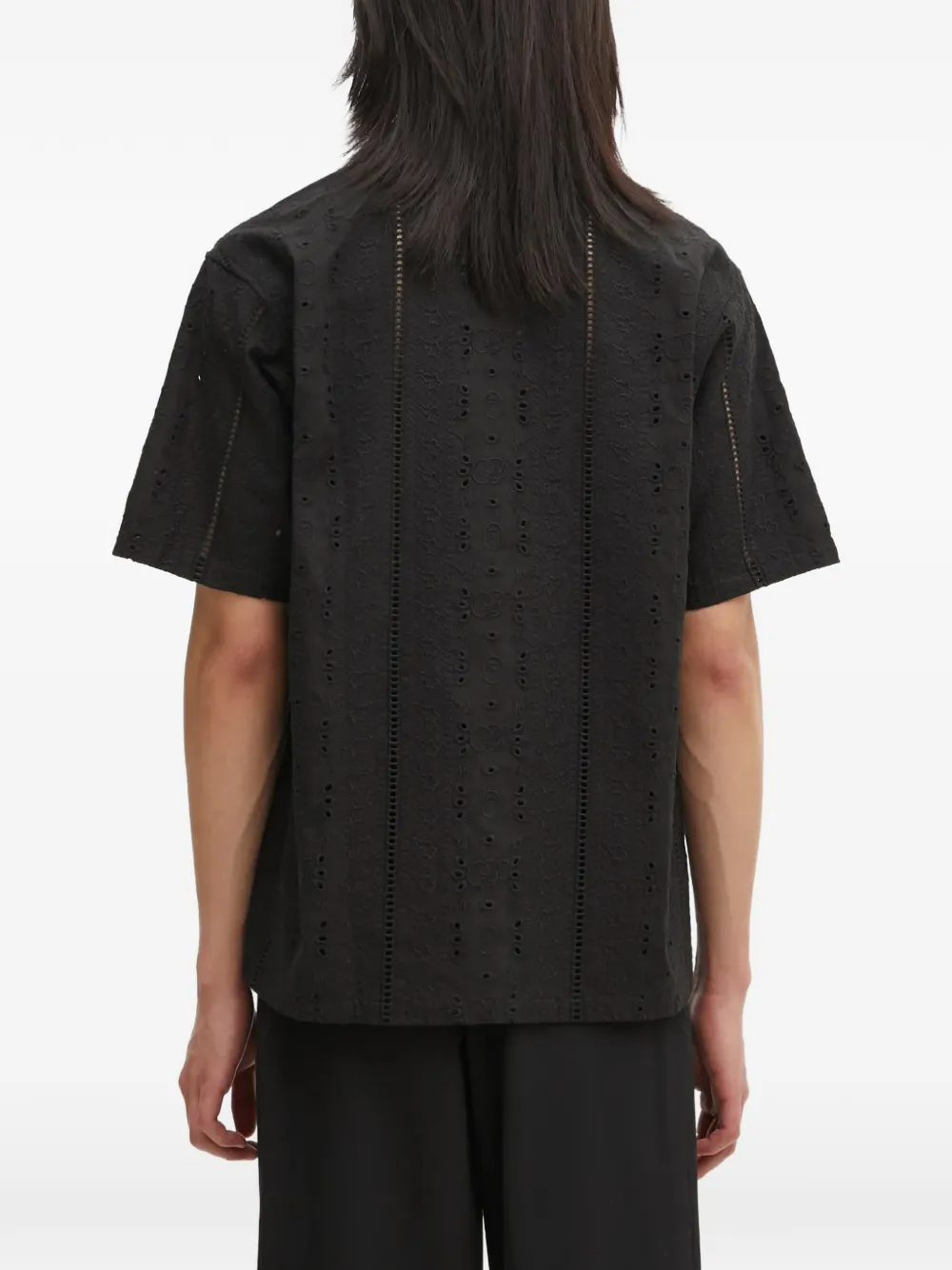 A BATHING APE Overhemd met broderie anglaise Zwart