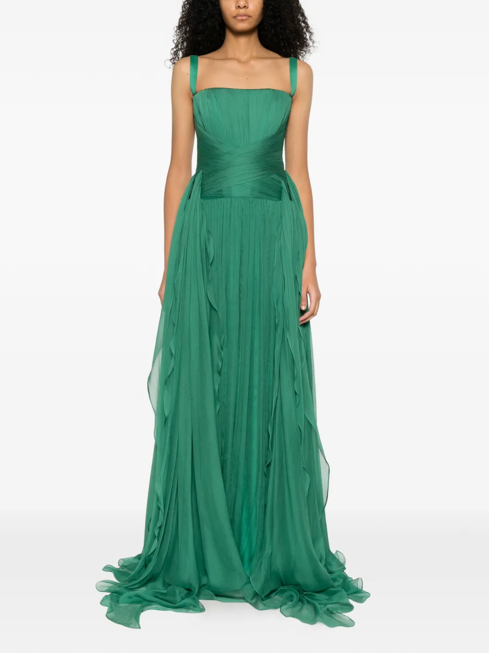 M.Marquise Dione chiffon dress - Groen