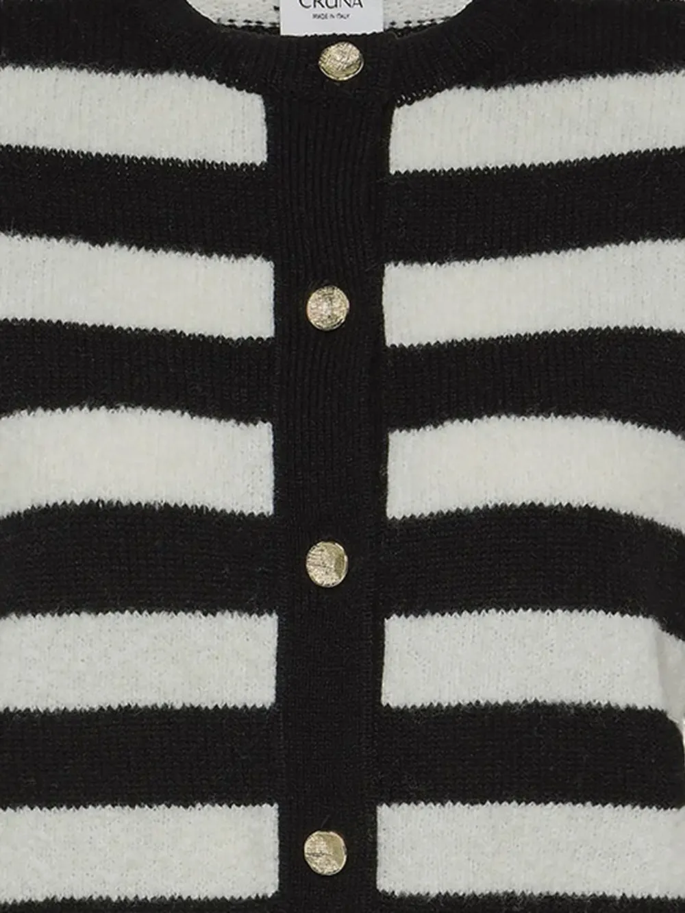 Cruna Sira Striped Buttoned Cardigan In Black