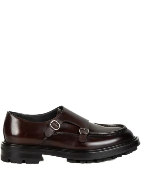 Neil Barrett buckle leather monk shoes