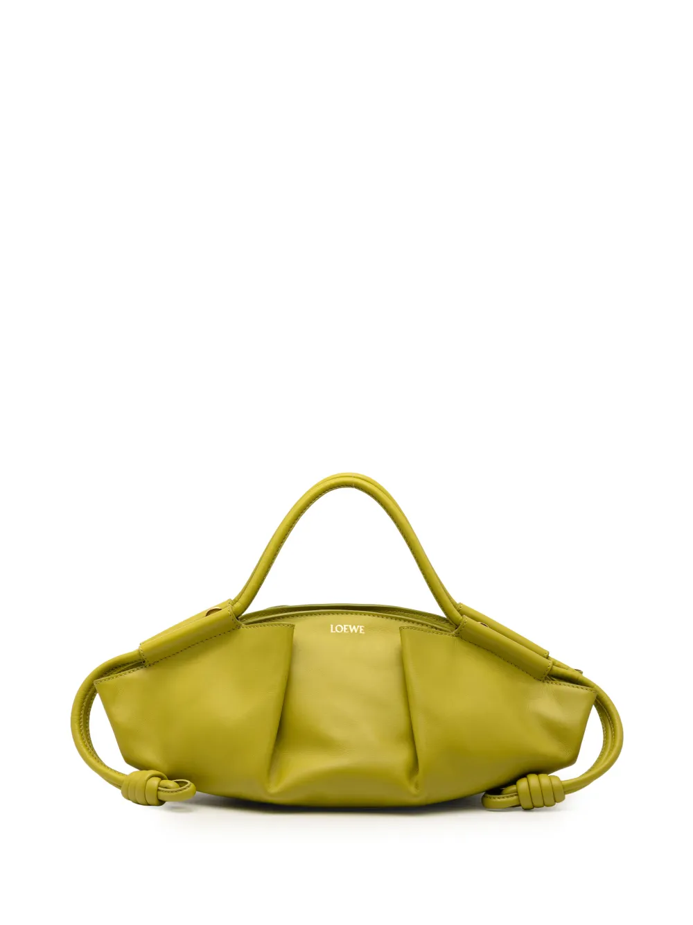 Pre-owned Loewe 2022 Small Leather Paseo Satchel In Green