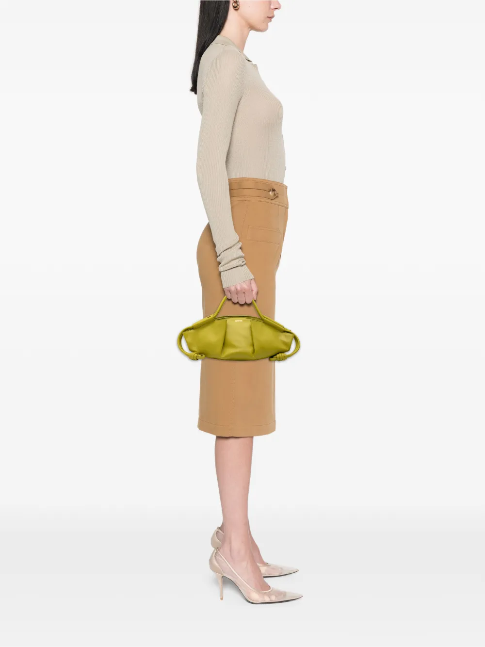 LOEWE Pre-owned 2022 Small Leather Paseo Satchel In Green