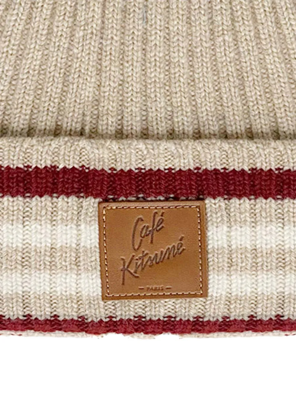 CAFÉ KITSUNÉ logo-patch beanie hat | Men | Image 2