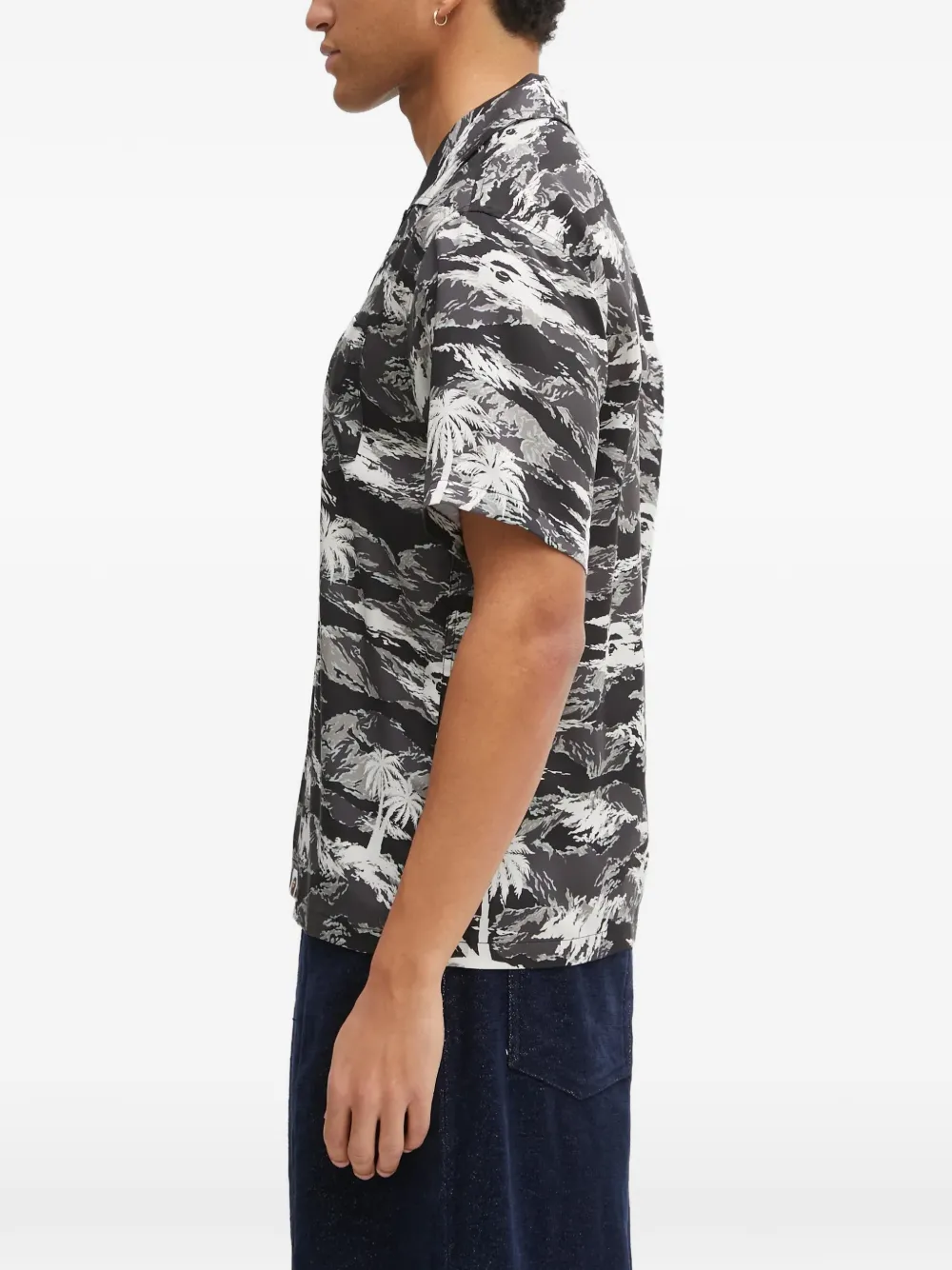 A BATHING APE Overhemd met palmprint Zwart