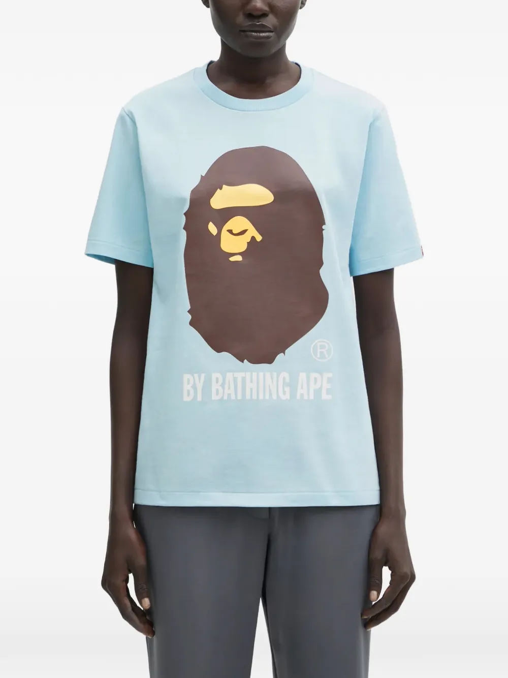 A BATHING APE® logo-print T-shirt - Blu