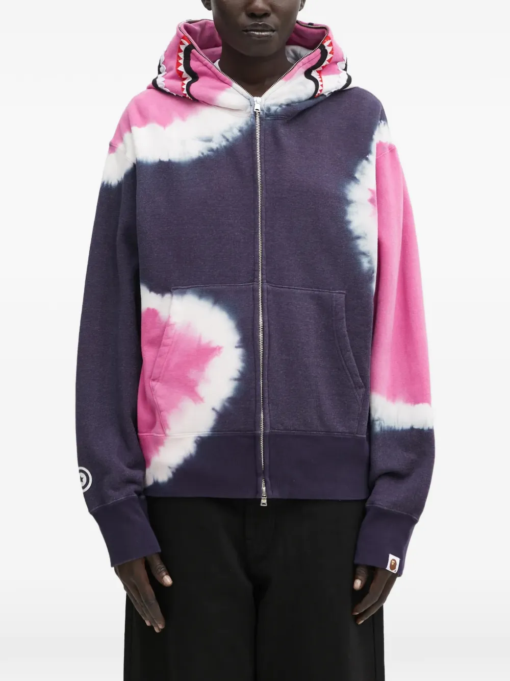 A BATHING APE® Hand Dye Shark zip-up hoodie - Viola