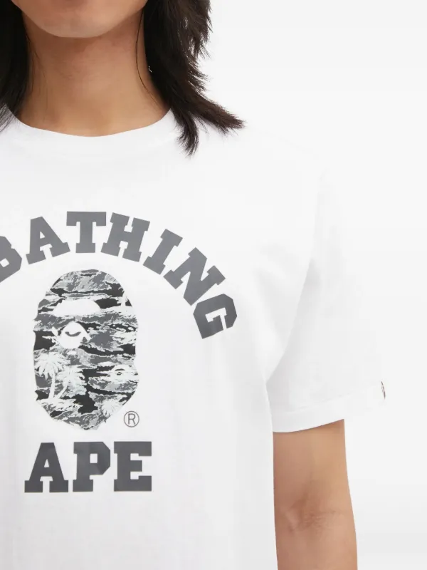 A BATHING APE® Palm Tree Camo College T-shirt | White | FARFETCH