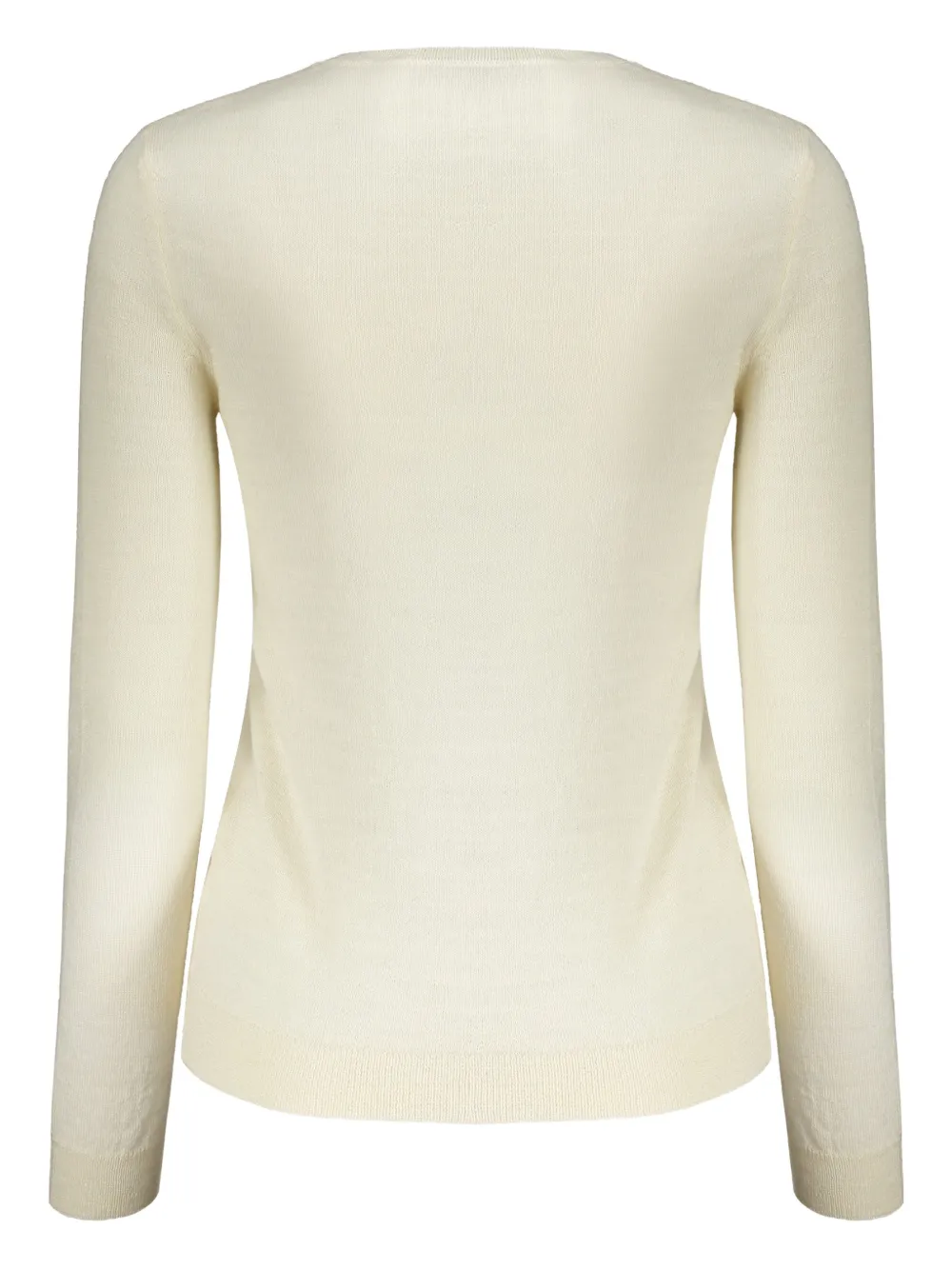 Valentino Logo-embroidered Crew Neck Sweater In Neutral