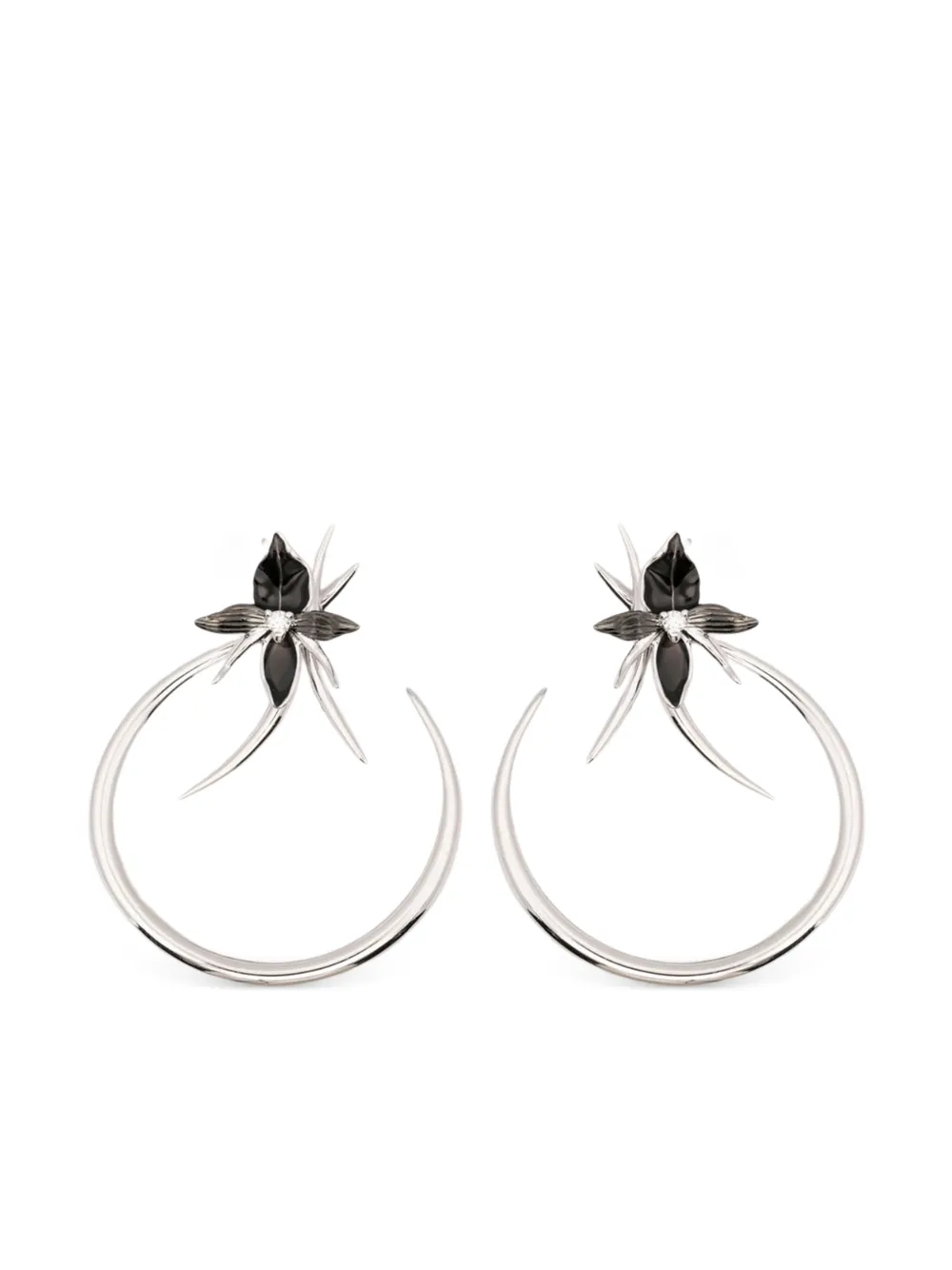 Shaun Leane diamond hoop earrings - Silber