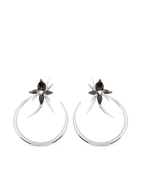 Shaun Leane Black Orchid diamond hoop earrings