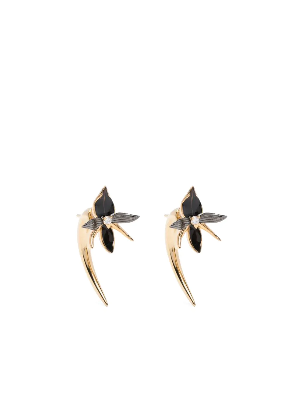 Shaun Leane black-orchid diamond earrings - Oro