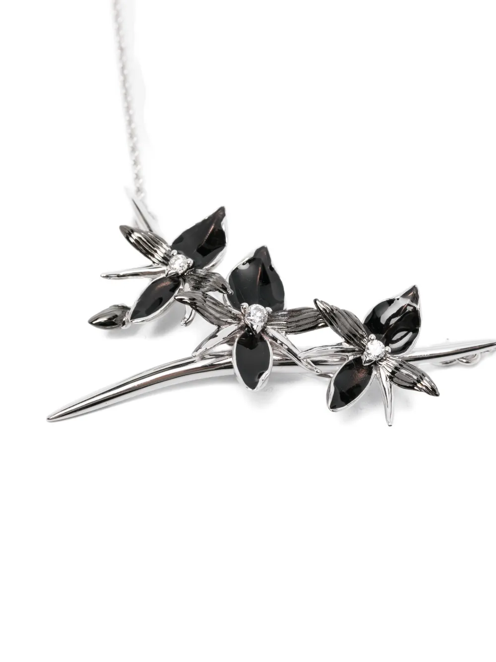 Orchid-Flower Diamond Necklace