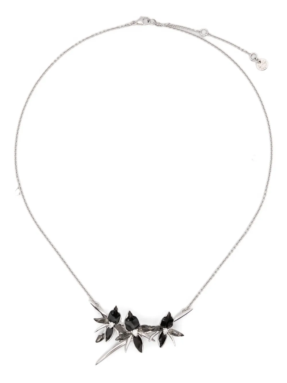 Shaun Leane orchid-flower diamond necklace - Silber