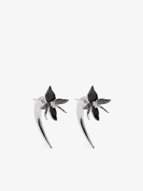 Shaun Leane diamond talon black-orchid earrings