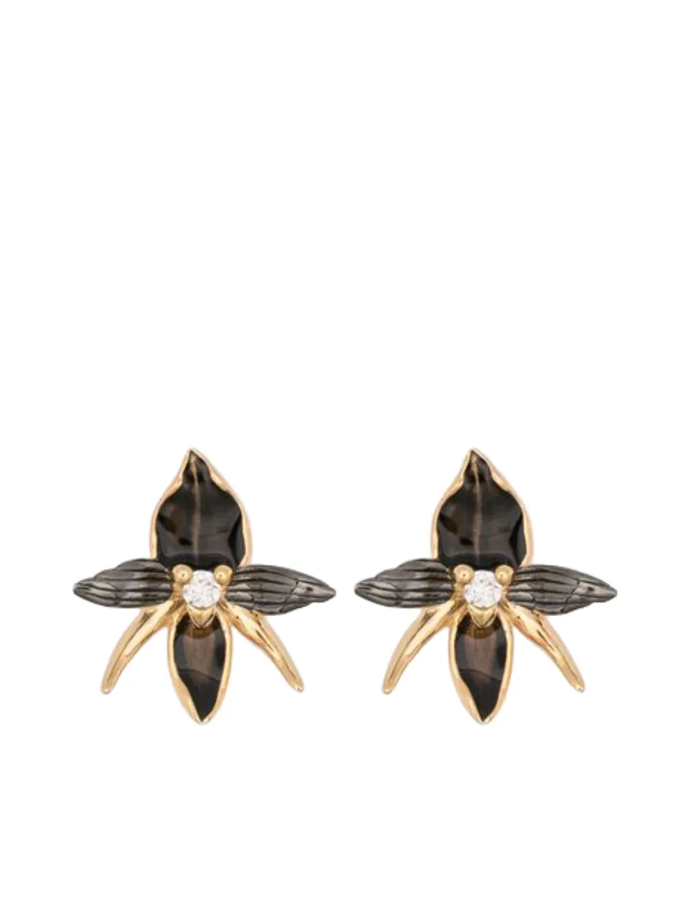 Shaun Leane black-orchid diamond earrings - Oro