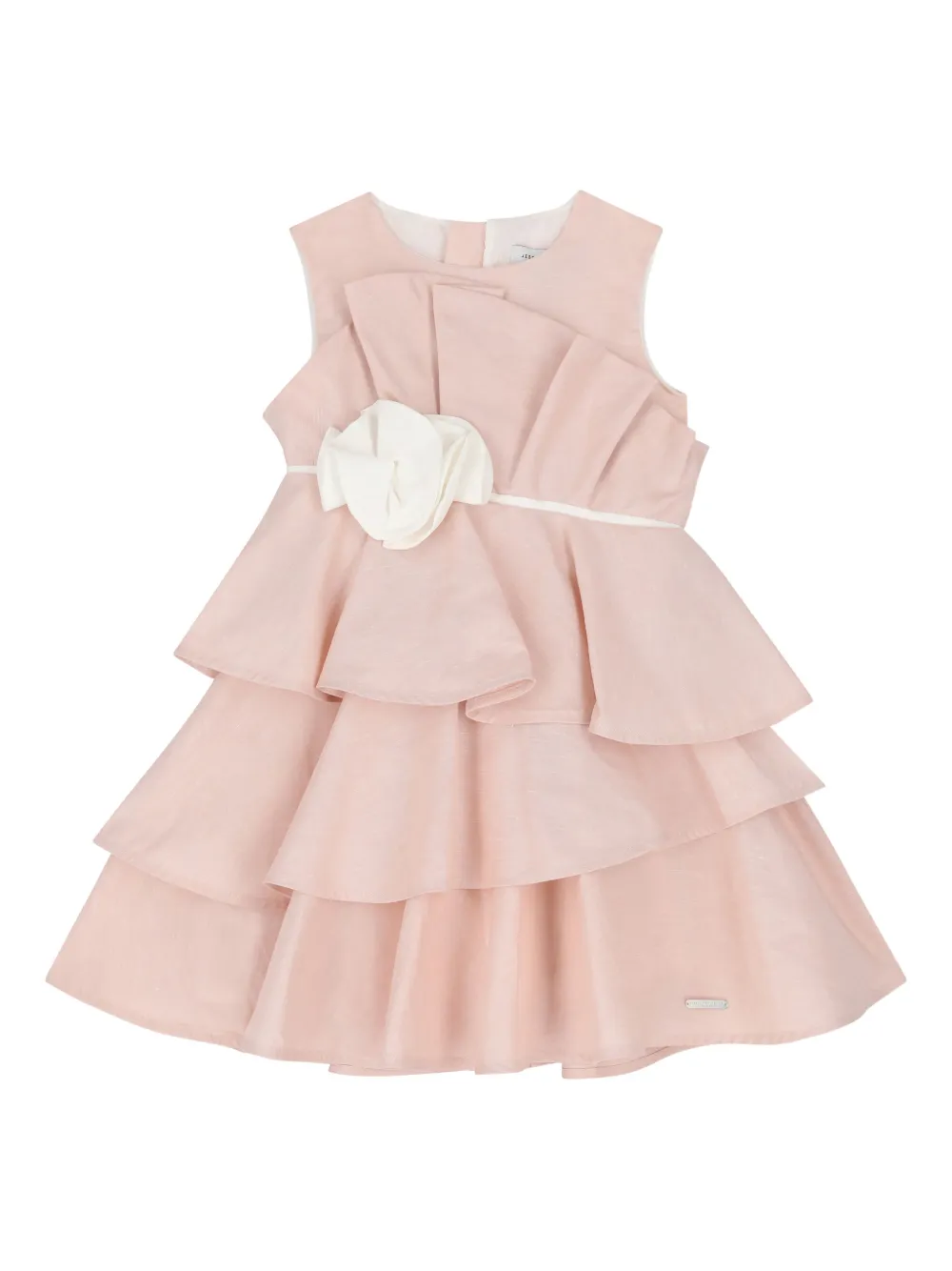 JESSIE AND JAMES KIDS flower-detail ruffled dress - Rosa