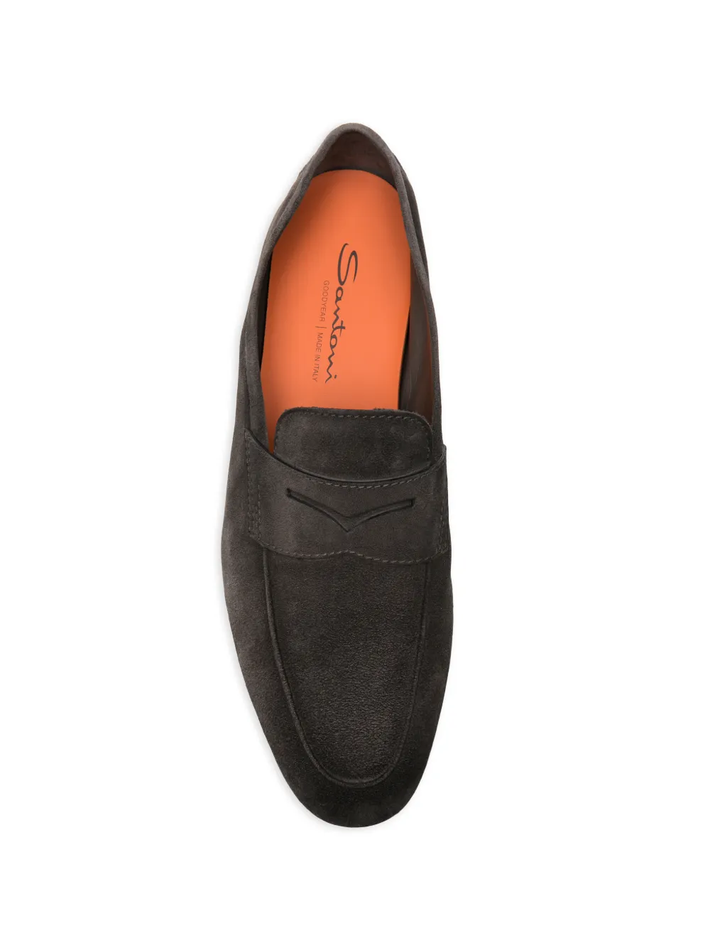 Santoni suede penny loafers Grijs