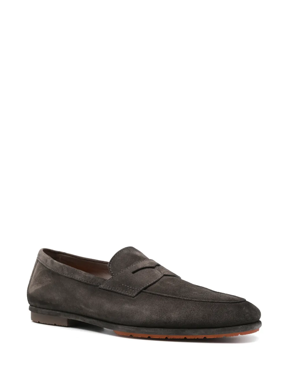 Santoni suede penny loafers Grijs
