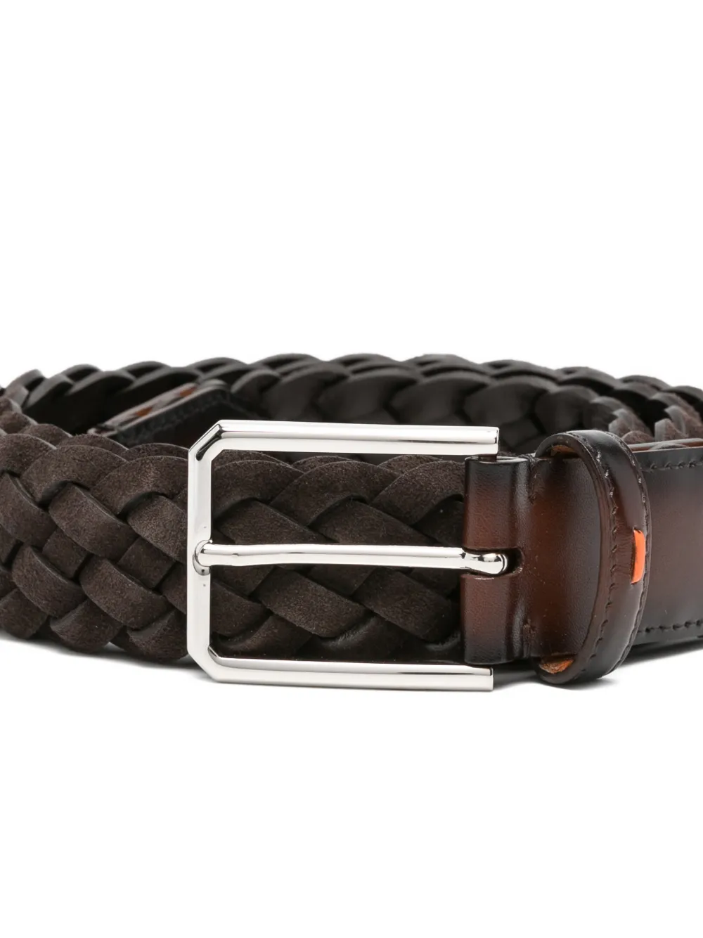 Santoni Gevlochten riem Bruin