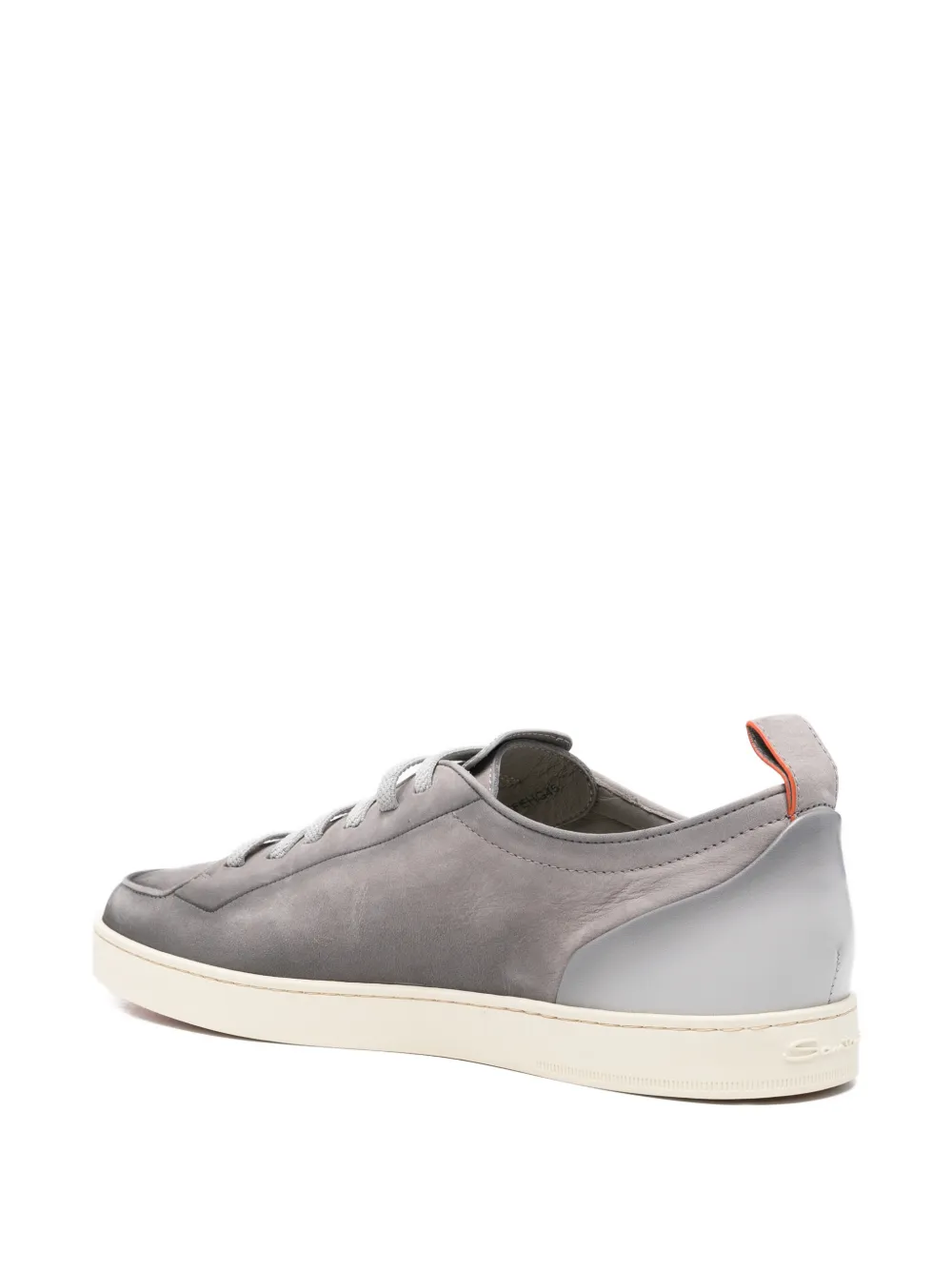 Santoni logo-debossed leather sneakers Grijs