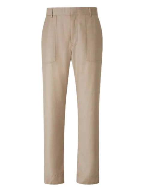 Brioni wool elastic-waistband trousers