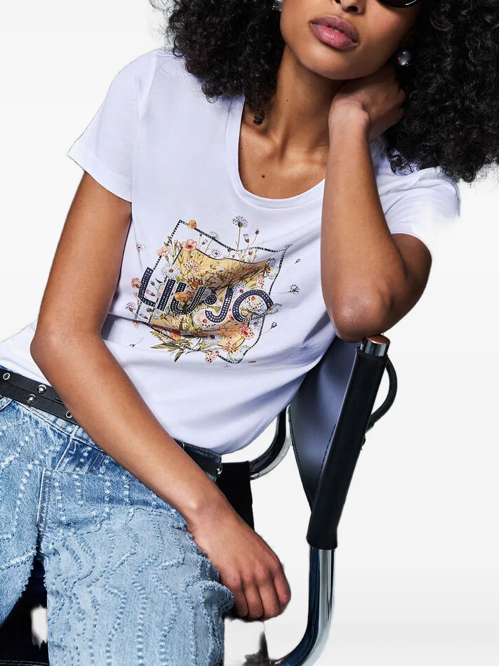 LIU JO T-shirt met bloemenprint Wit